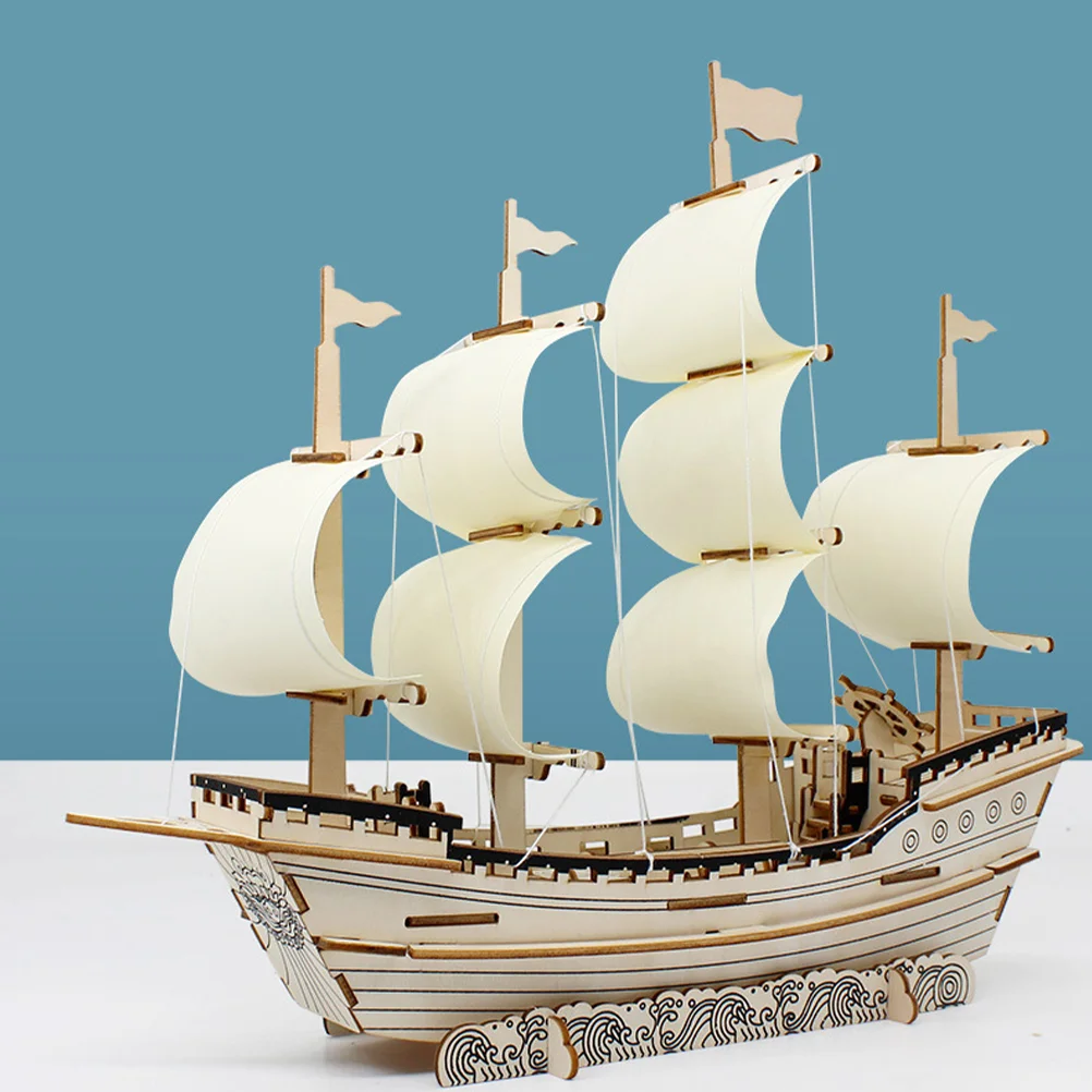 3 D Wooden Hand-assembled Ming Dynasty Merchant Ship DIY Model Sailboat Puzzle 3d Puzzles for Adults Models to Build