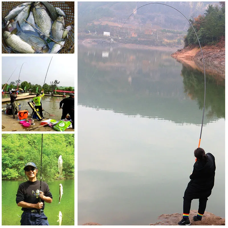 BAKAWA Stream Fishing Rod Carbon Fiber Telescopic Pole Ultra Light Carp Tackle 3.6M 4.5M 5.4M 6.3M 7.2M