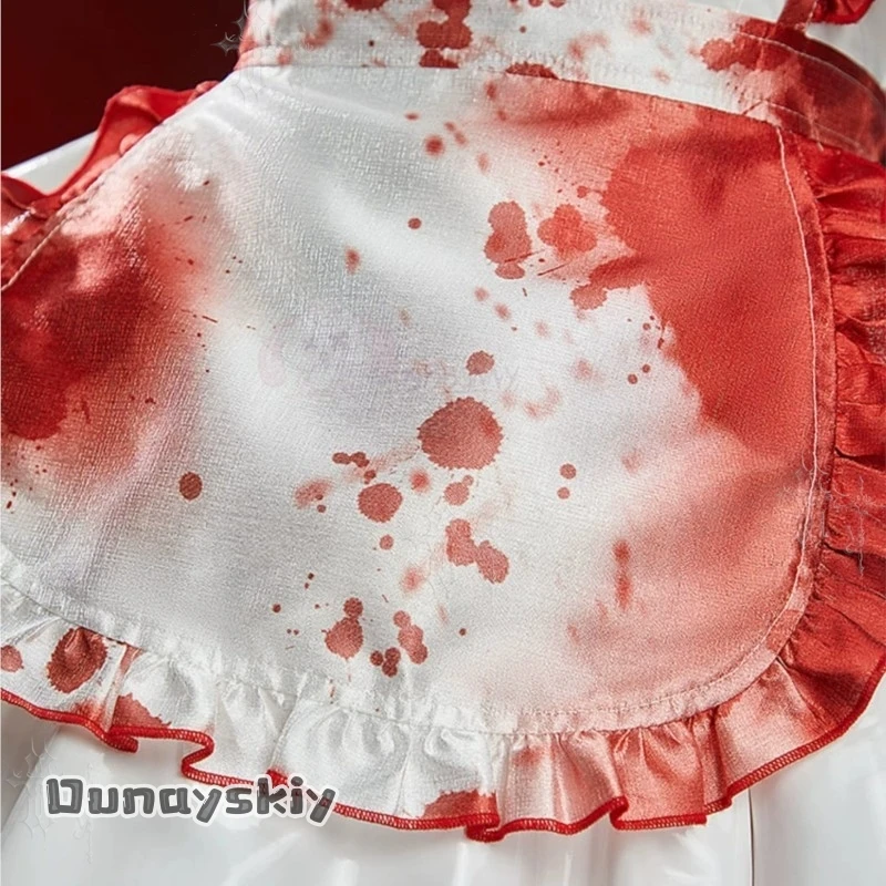 OHaYo%Bloody Nurse Fanart Halloween Cosplay Costume White PU Leather Nurse Lolita Dress Anime Character Outfit Women Lolita view 5