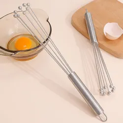 NUBECOM Manual Egg Beaters Whisk Mixer Cream Flour Blending Tool Egg Whipper Stainless Steel Egg Beater Durable Kitchen Gadgets