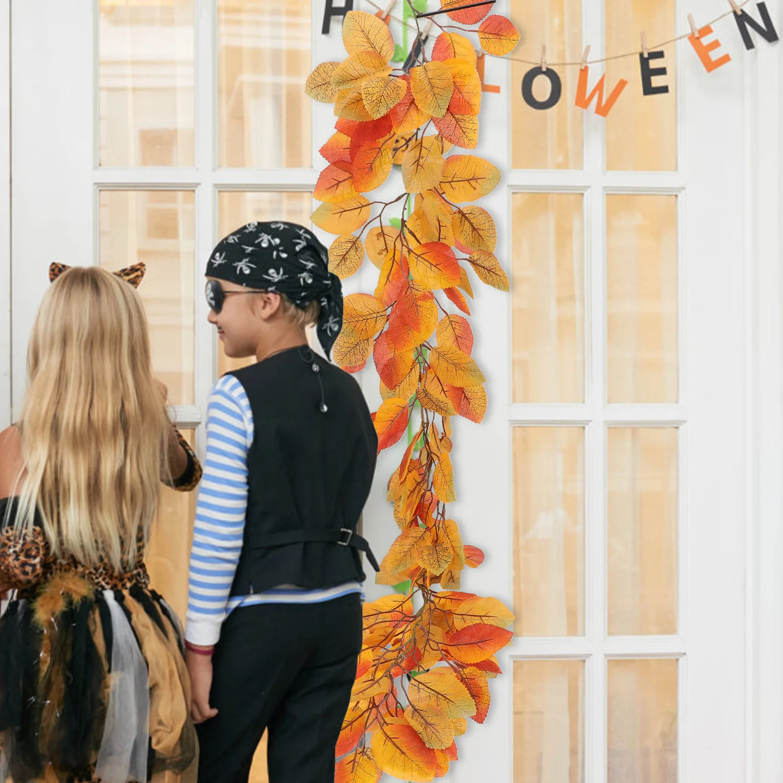 

Artificial Magnolia Decorative Rattan Magnolia Leaf Hanging Fall Home Thanksgiving Party Christmas TreeFall