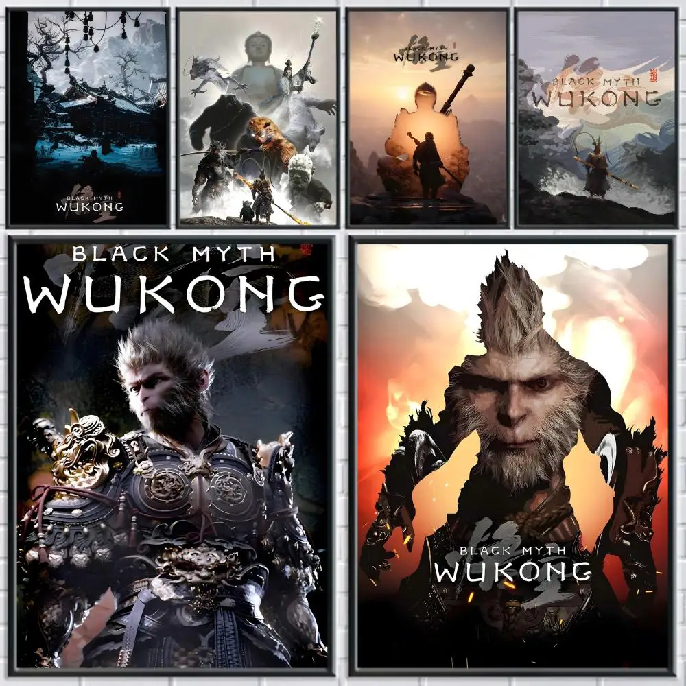 

Game B-Black Myth Wukong Poster Trendy Wall Art Good Sticker Printed on PP Paper for Living Room Office Bar Decoration