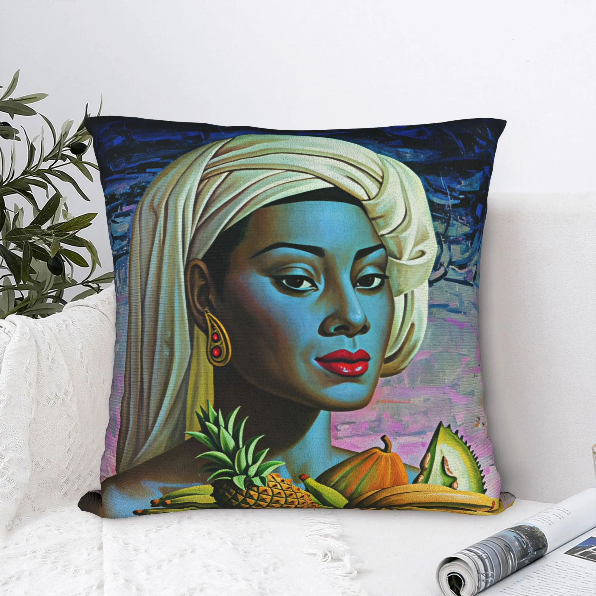 Miss Wong Vladimir Tretchikoff Pillow Case  Comfy Pillow Cover Morden Cushion Cover For Sofa Couch Bed Living Room