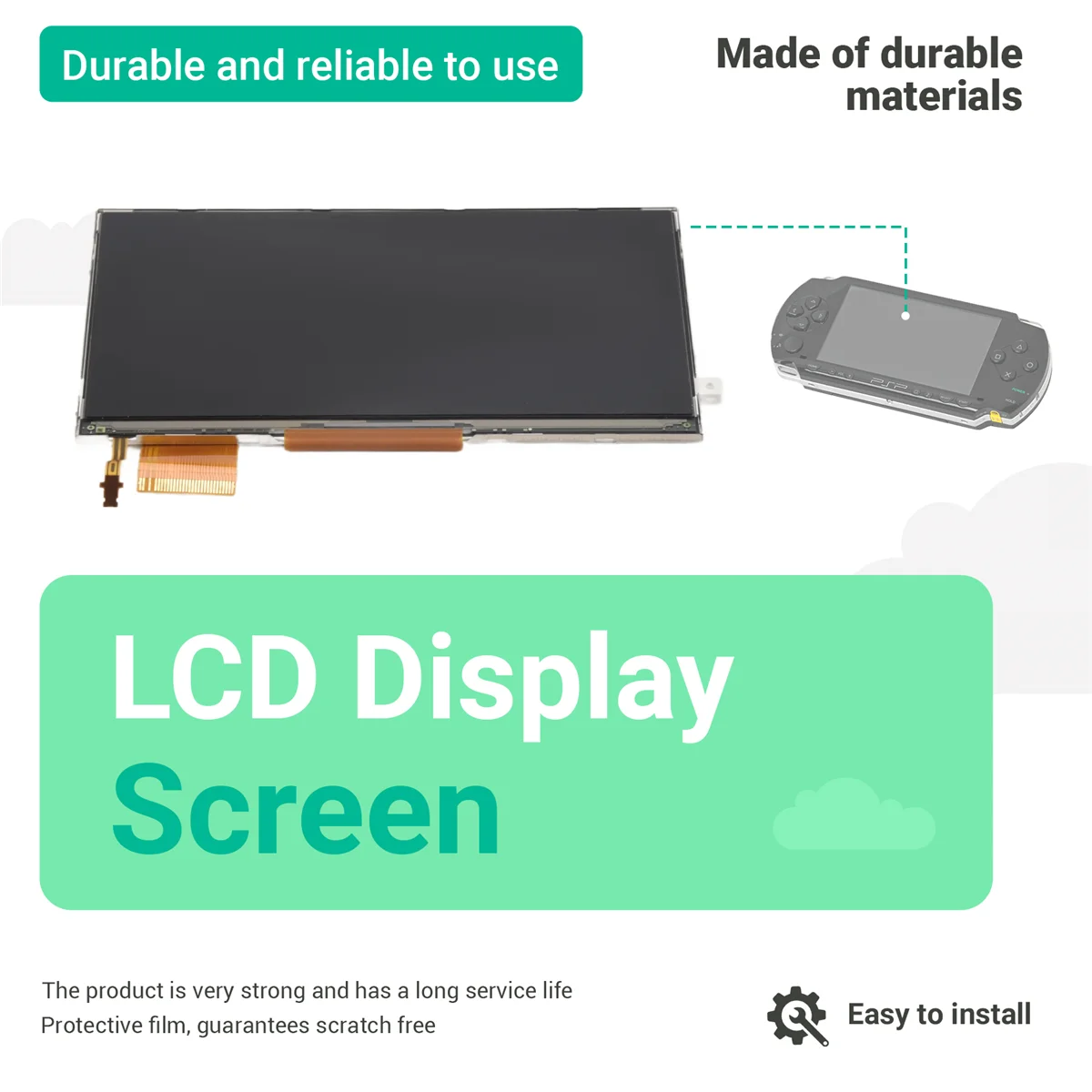 ABQR LCD Display Screen for PSP3000/ 3000 Replacement Display Screen Total Host Console
