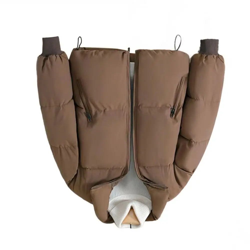 

Женская куртка в корейском стиле 2025 года, стеганая куртка-пуховик, повседневное мешковатое пуховое пальто на молнии, зимняя толстая теплая зимняя верхняя одежда