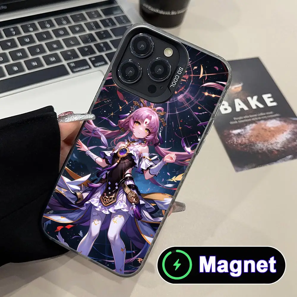 

HSR Fu Xuan Translucent MagSafe Mobile Phone Case for iPhone 17 16 15 14 13 12 11 Air Pro Max Plus Colorful Cover