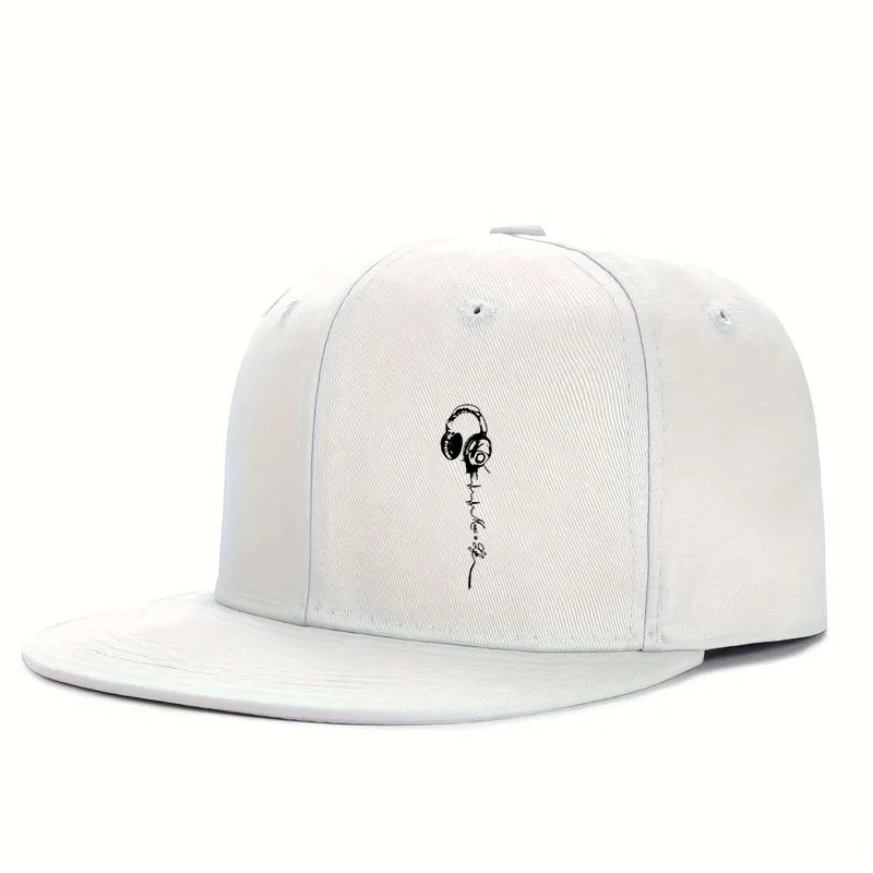 A Baseball Cap with a Headphone Pattern, a Trendy Urban Hat, for Daily Walks, Outdoor Activities, as a Gift