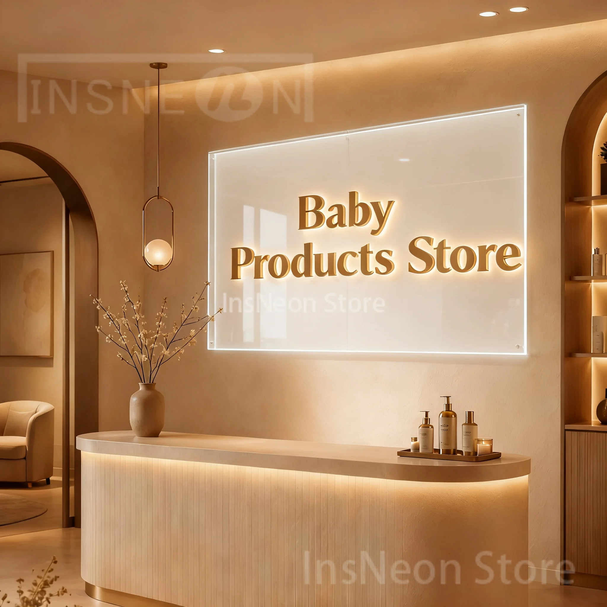 Niestandardowy znak 3D z podśw – Baby Products Logo recenzja i cena