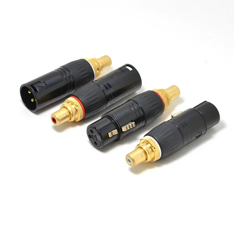 

2PC NEUTRIK XLR male to RCA Female Socket Adapter gold plated Balanced Cable Plug