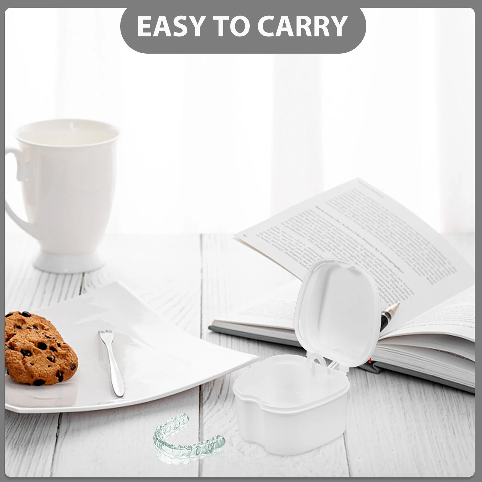 

Premium Pp False Teeth Storage Case False Teeth Storage Box Compact Travel Size For Cleaning Denture White