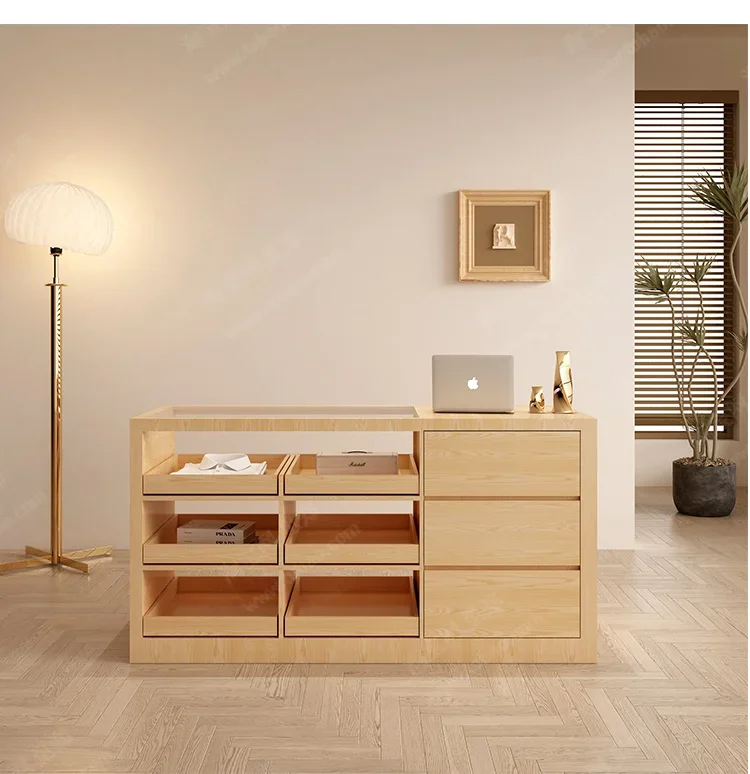 Negozio di abbigliamento da donna Nakashimadai borsa per scarpe vetrina per gioielli pagina di cassa con tavolo ad acqua semplice in vetro integrato