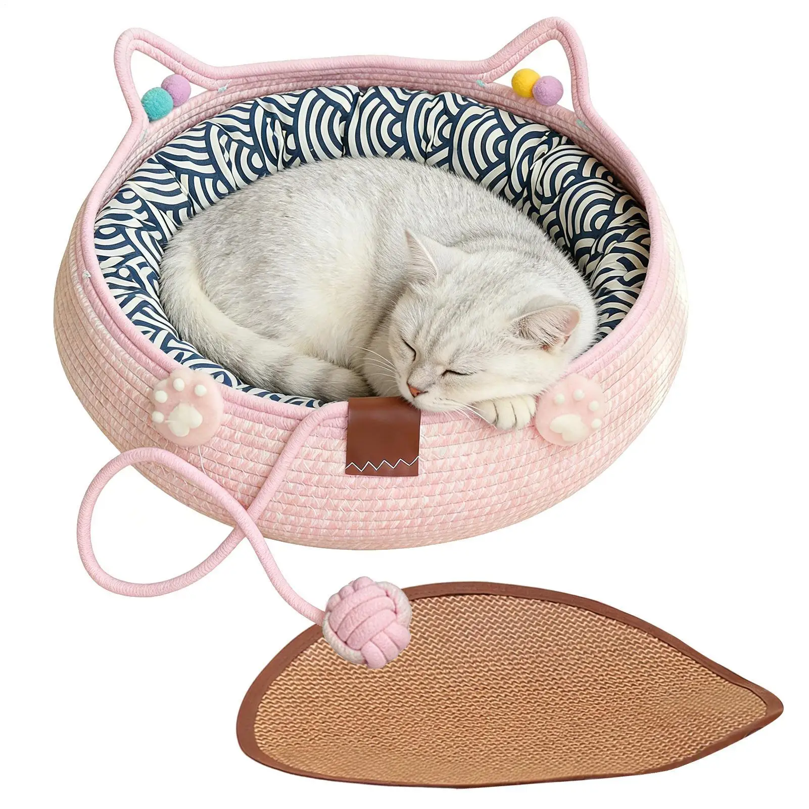 

Cat Bed Funny Washable Anti-Slip Comfortable Cat Bed Indoor Nest For Kitten Puppy Indoor Home Sleeping Play Enrichment