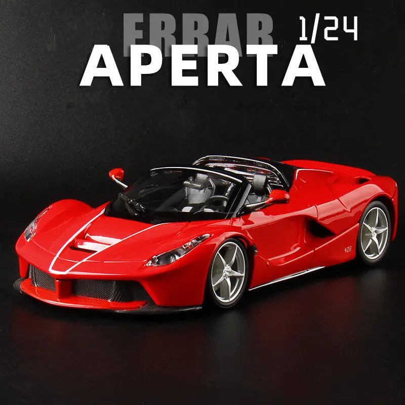 

Масштабная модель спортивного автомобиля Laferrari 1:24 из сплава, литая под давлением, с имитацией звука и света, игрушечная гоночная машинка, металлическая модель автомобиля, подарок для детей