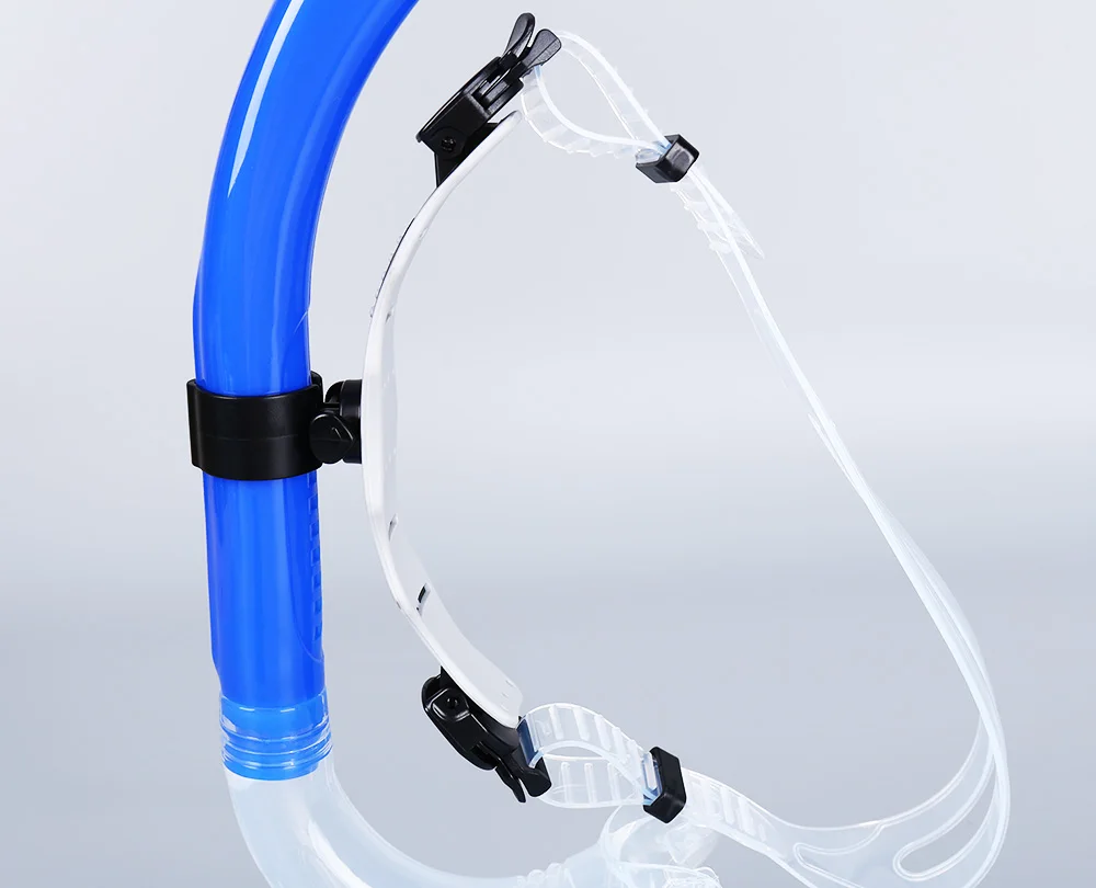 Schwimmtraining, Schnorchel, Mittelmontage vorne, bequem, montiertes Silikon-Mundstück, Junior-Schwimmer-Ausrüstung für Erwachsene, Jugendliche und Kinder – Detail 4