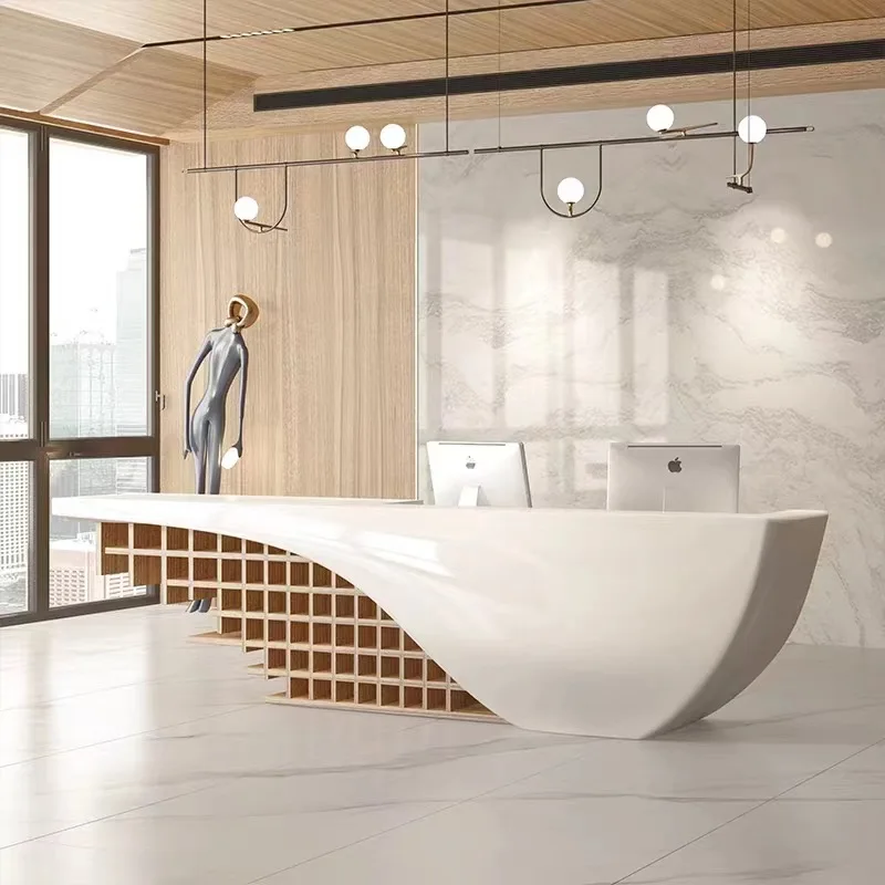 Customized.Modern Luxurious Office Furniture Bar Company Front Desk Reception Table Nail Spa Salon Reception Desk New Design Cas