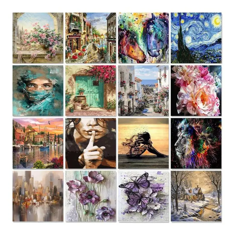 

SDOYUNO Painting By Numbers For Adults DIY Kits HandPainted Animals On Canvas With Framed Oil Picture Drawing Coloring By Number