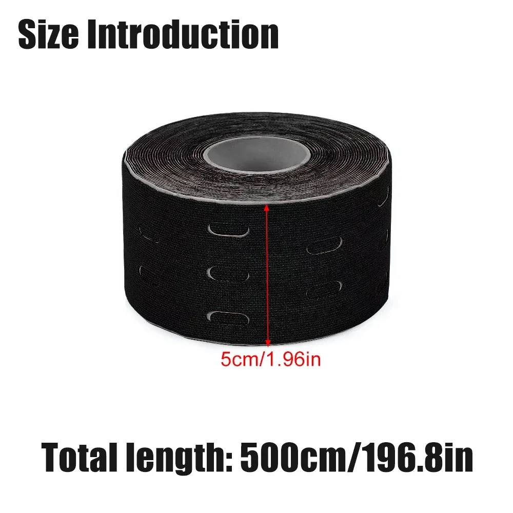 5cm Perforated Kinesiology Elastic Adhesive Tape Cotton Muscle Protection Athletes Breathable Gym Sports Glue Knee Protector