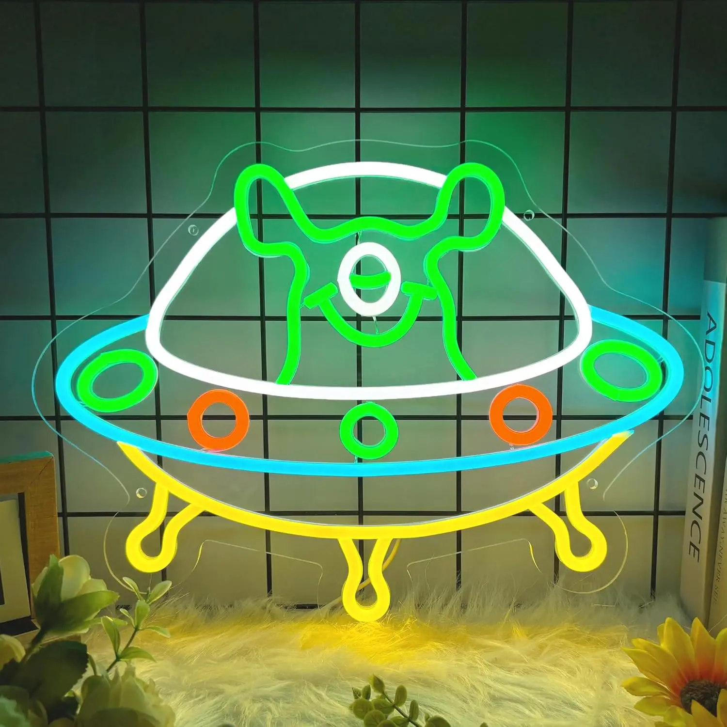 

Аниме НЛО неоновая вывеска USB с регулируемой яркостью светодиодный светильник для спальни игровой комнаты бара украшение дома personnalisé подарок ночник