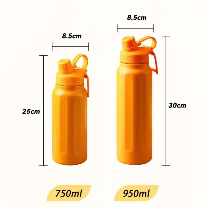 750ml 950ml Large Capacity Stainless Steel Thermos Fitness Cup Outdoor Sports Water Bottle Water Kettle Thermal Insulated Cup