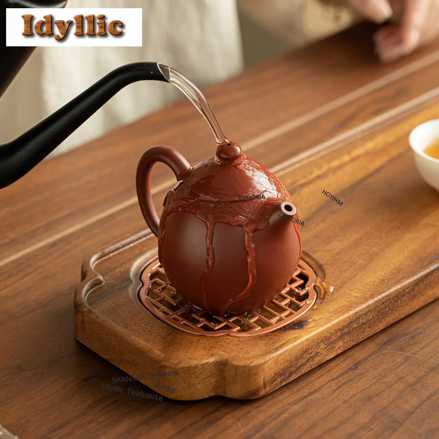 HOYIHM Walnut Wood Su Window Tea Tray Snack Plate Coffee Storage Board Coffeeware Teaware Dishes For Serving Drinkware Supplies