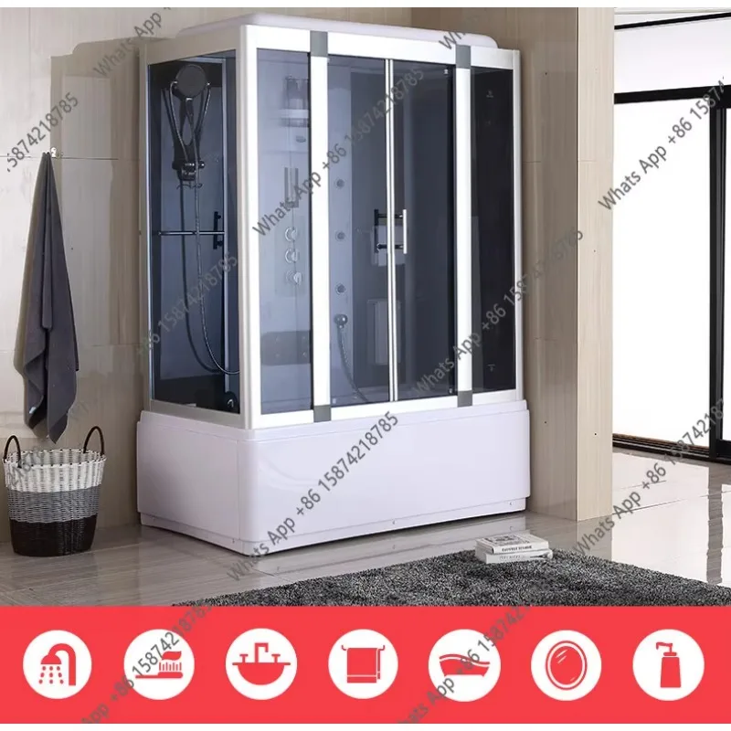 Hi Integral Shower Room Rectangular With Bathtub Fully Enclosed Warm Integrated Home Sauna Bath Room Is Not Waterproof view 5
