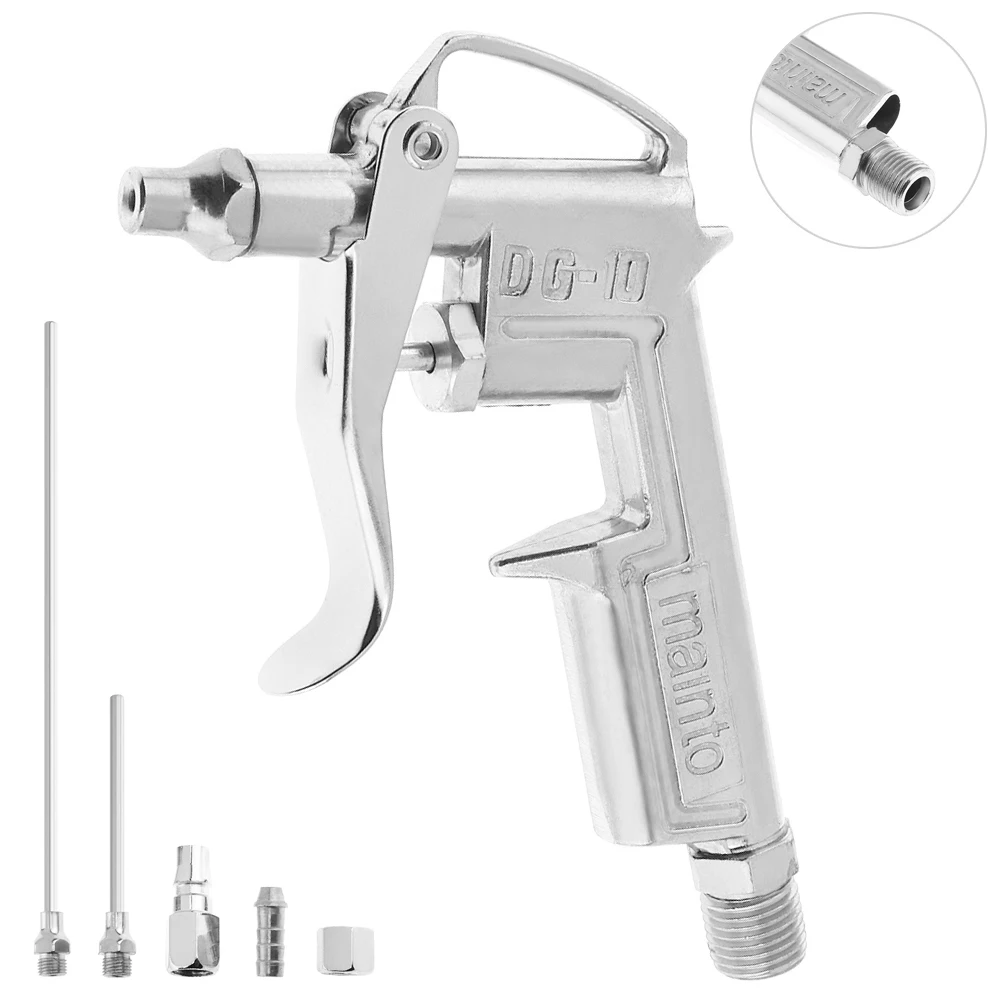 

5pcs/set Spray Gun Kit Mini Gun Pneumatic Blowing Dust Gun with Air Inlet Port and 3pcs Nozzle for Leather Oiling