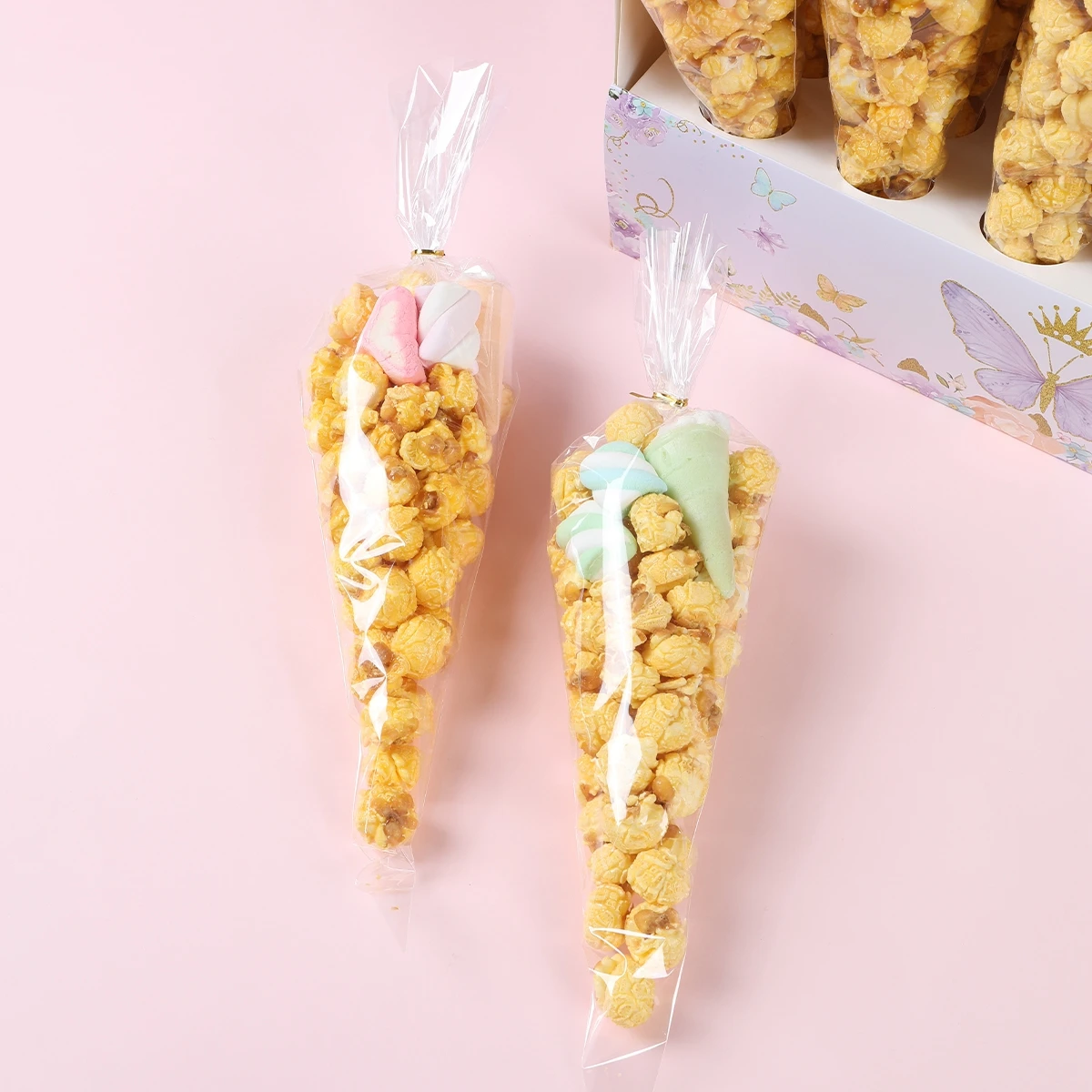 Wedding Paper Tray Cone Shaped Candy Bag for Wedding Decoration Cookie Popcorn Cones Bag Birthday Party Supplies Paper Holder images - 6