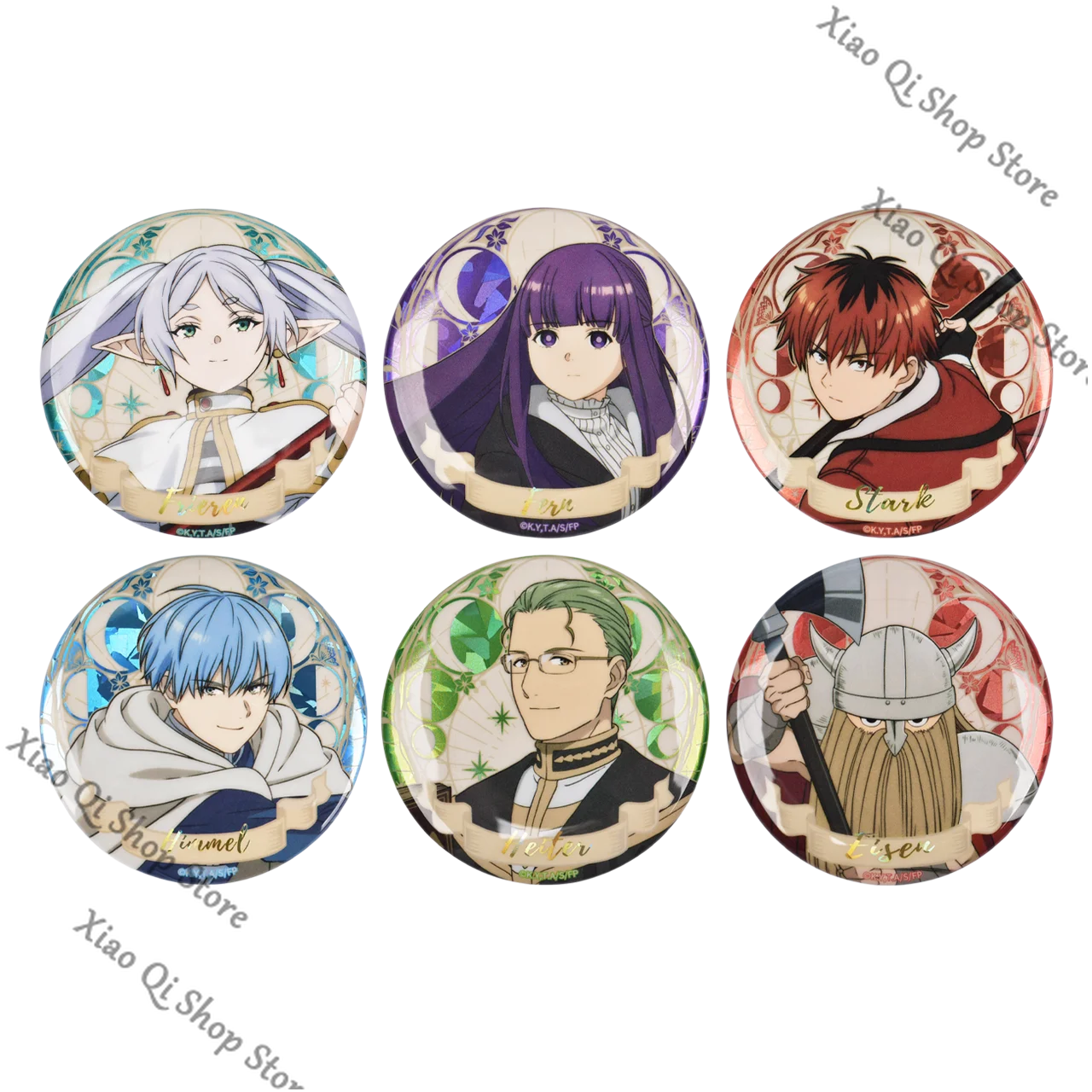 

Официальный оригинальный значок Frieren: Beyond Journey's End, аниме-лазерный значок из разбитого стекла Frieren Himmel ambitus, высокий уровень внешнего вида