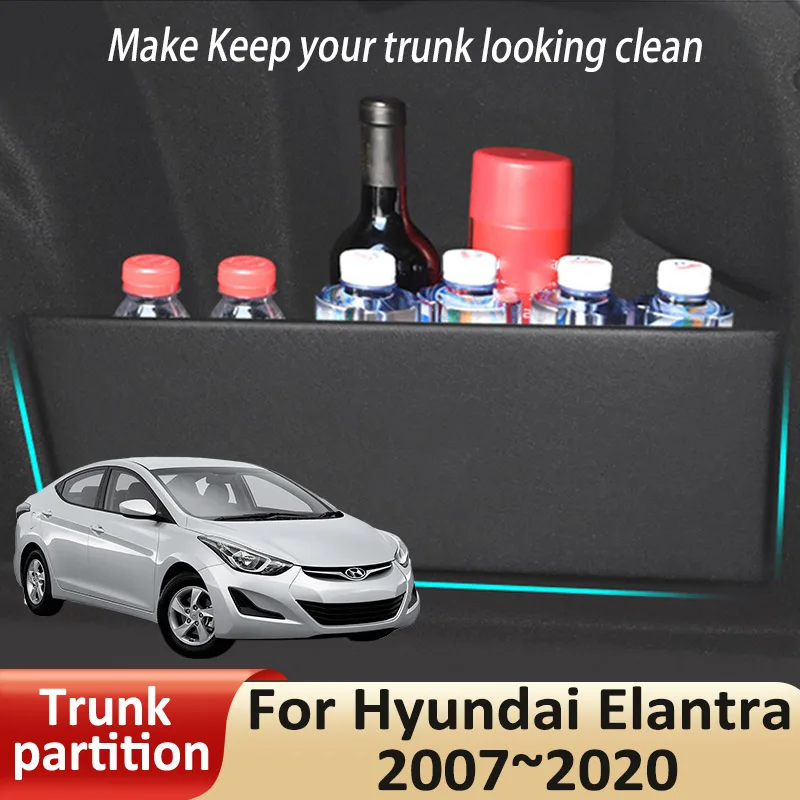 Car Organizer Trunk Side Partition For Hyundai Elantra 2007~2020 2008 2009 Auto Parts Interior Trunk Accessories Storage Tools