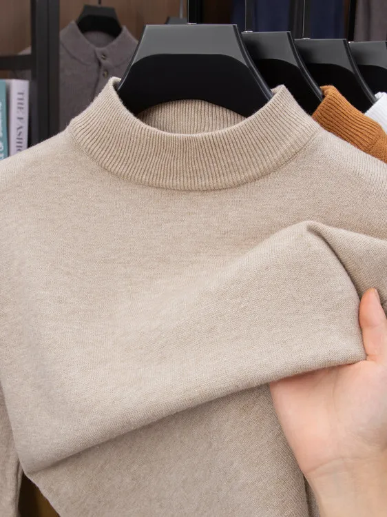 

Мужской теплый трикотаж Thiened Fce, повседневный модный топ с высоким воротником, внутренняя одежда, топ на осень-зиму, сезонная сменная одежда...