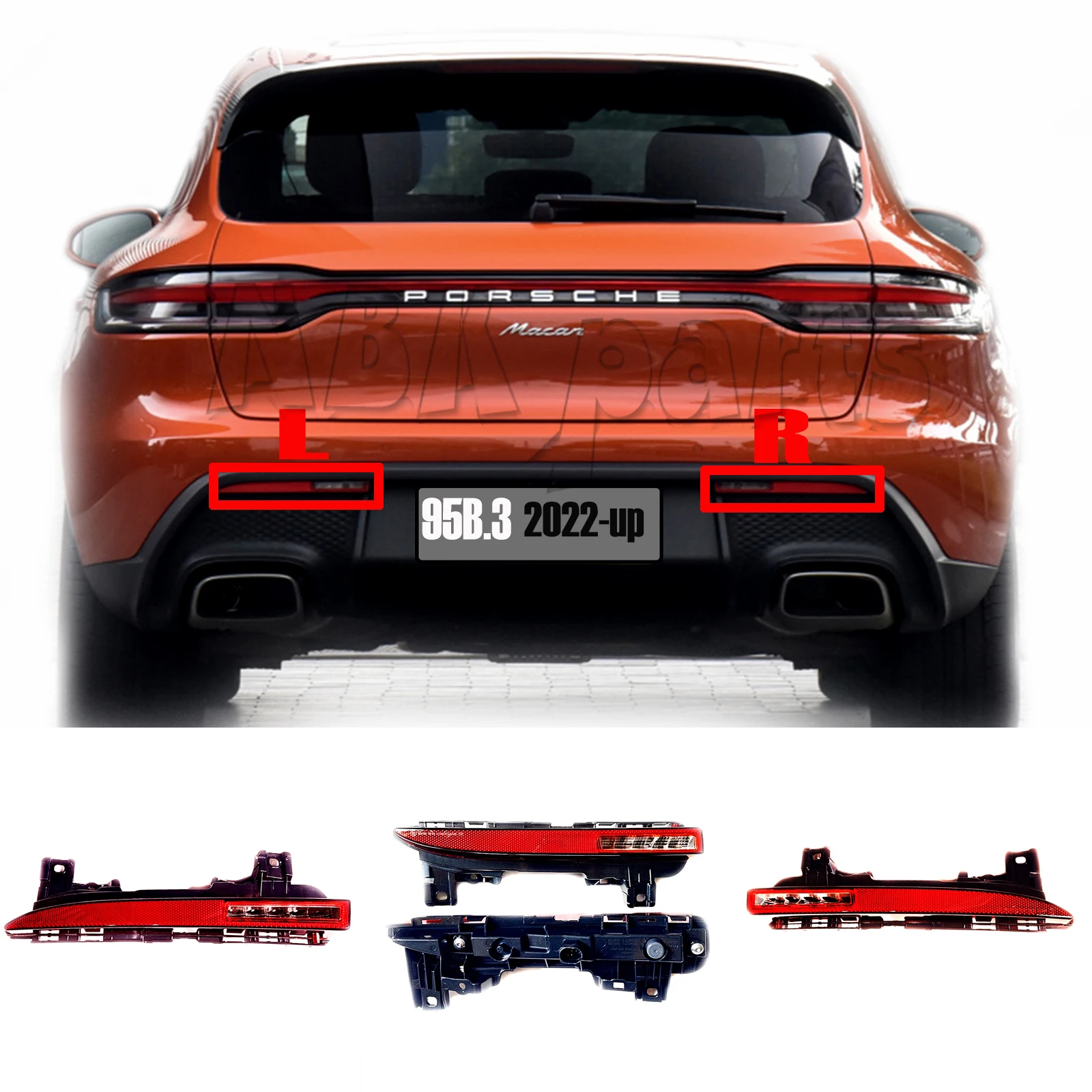 Tylny reflektor przeciwmgielny 2 in1 dla Porsche Macan 95b. 3 pasuje do 2.0T 2.9T T Sport GTS Turbo S SUV 2022 2023 2204 zderzak po lewej stronie kierowcy