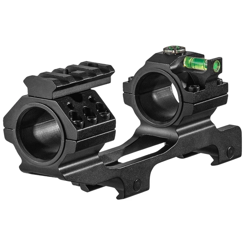 FIRE WOLF One‑Piece Scope Mount Dual Rings 25.4mm/30mm Adapter with Bubble Level & Compass for 20mm Picatinny Rail