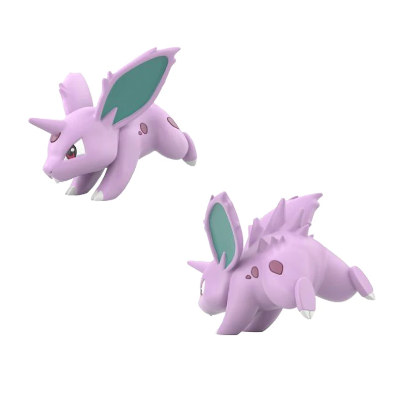 Original Bandai POKEMON Scale World Kanto Region Nidoking Nidorino Nidoran Anime Figure Model Toys For Birthday Gifts Ornaments