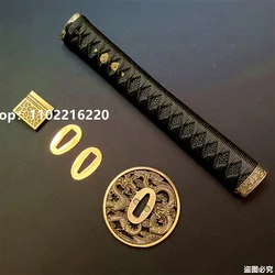 A Set Exquisite Handle Tsuka Hlit Alloy Parts Handguard Tsuba Guard For Japanese Japan Real Katana Samurai Sword Fittings New