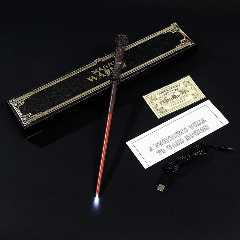 LED Cosplay Show Glow Magic Wand with Box Children Decoration Toy Accessories for Kids Halloween Christmas Magic Box