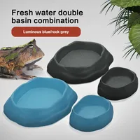 NW-37 Crawling Pet Feeding Double Bowl Turtle Lizard Guardian Pet Snake Breeding Box Water Double Bowl Bath Reptile Hide