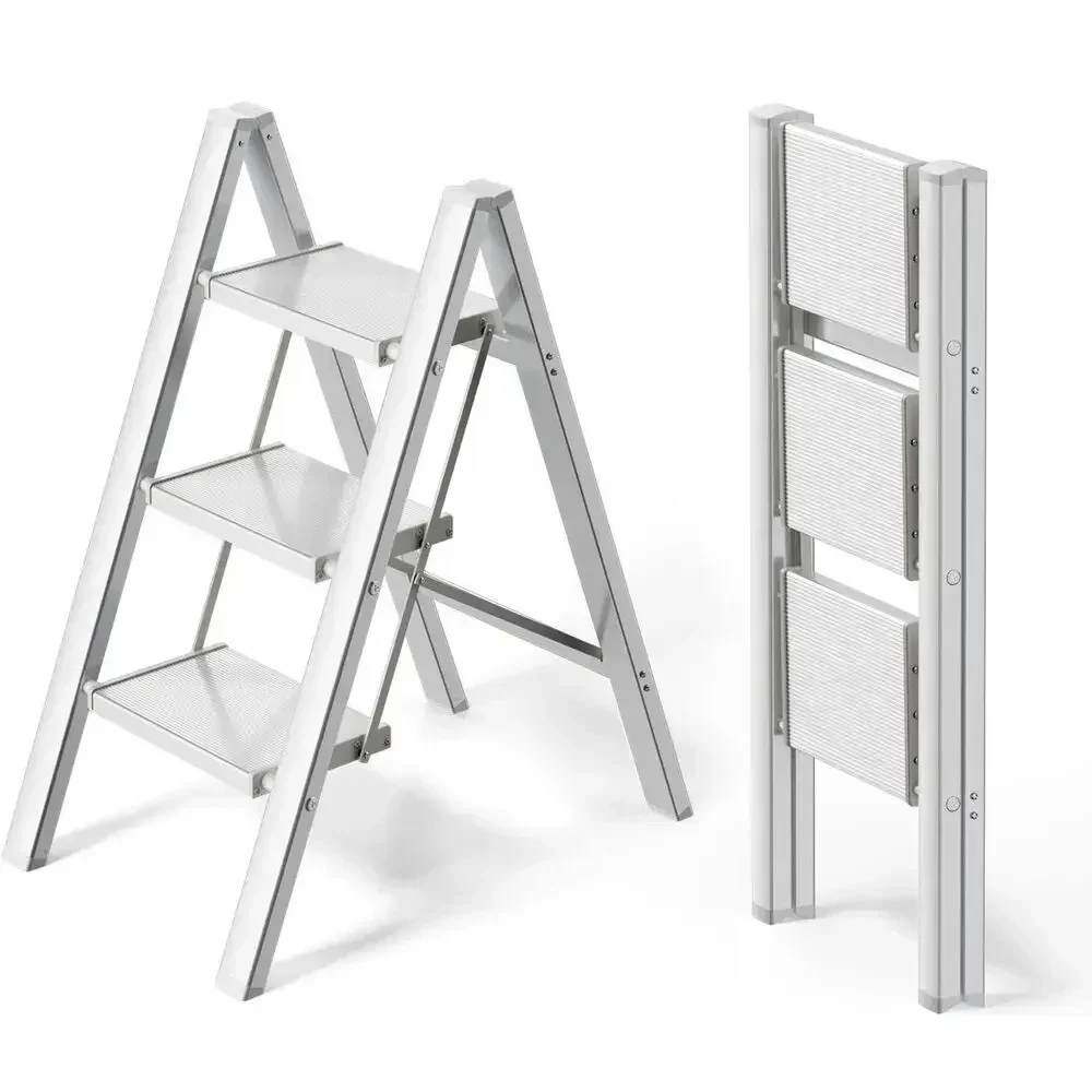 

2-3-4 Step Ladder Aluminum Lightweight Folding Step Stool Wide Anti-Slip Pedal 150kg load Household Office Portable Stepladder