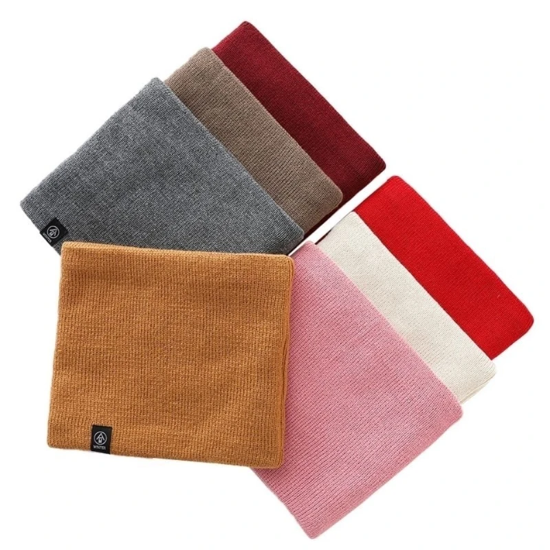 شتاء دافئ محبوك وشاح للرقبة للنساء الرجال أفخم قناع كامل في الهواء الطلق الكشمير بلون الرقبة والأوشحة سميكة الملابس والاكسسوارات #5