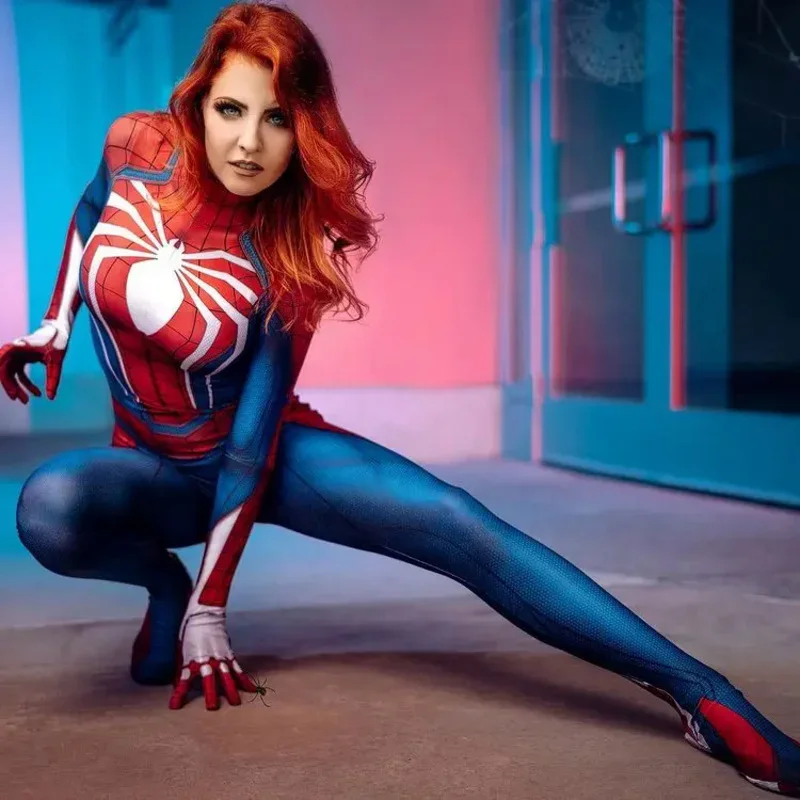 Halloween Woman Girls PS4 Game Spidercosplay Costume Bodysuit Zentai Suit Adult Kids Jumpsuit