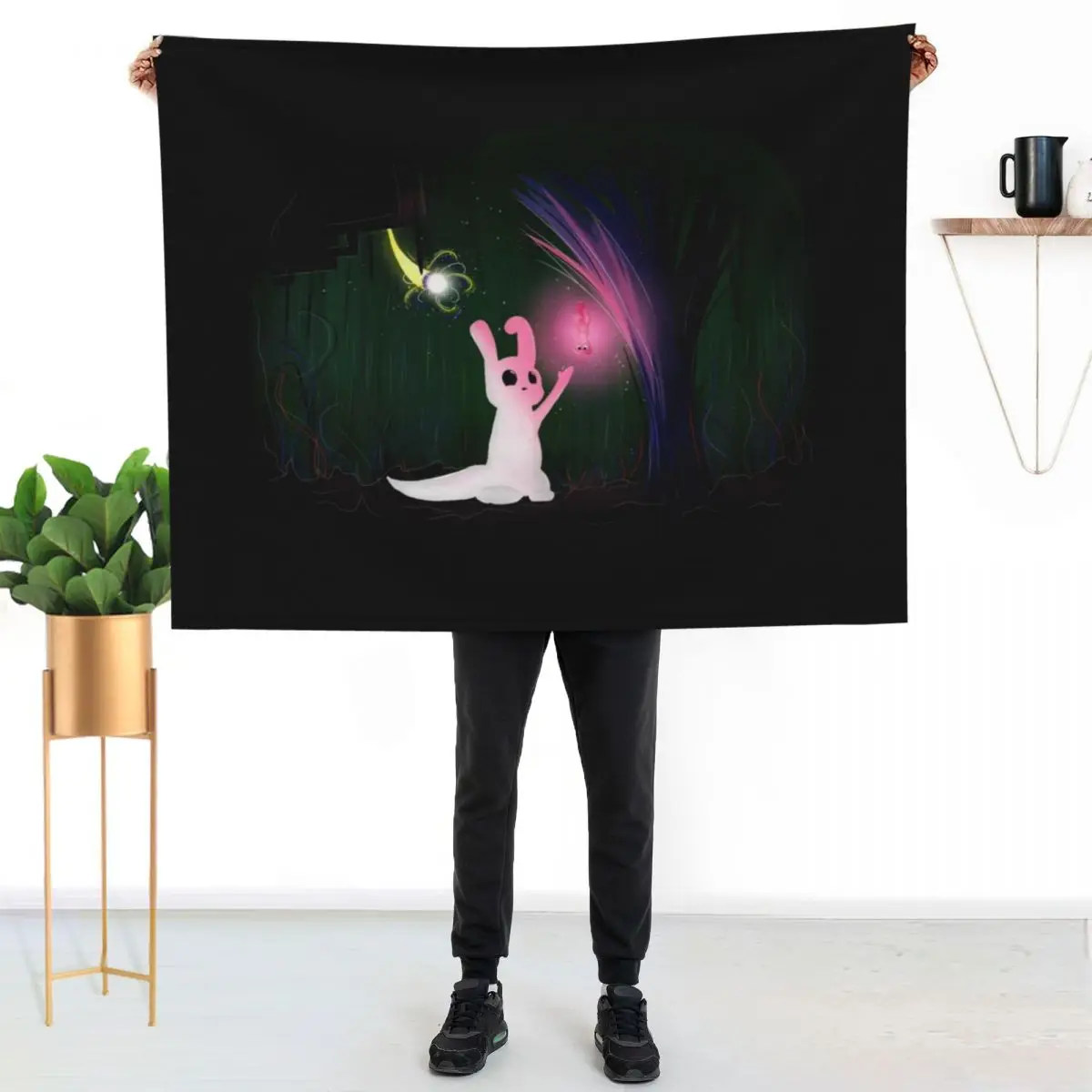 Glowing Slugcat // Rain World Throw Blanket Thermals For Travel Sleeping Bag Camping Soft Plaid Luxury Luxury Designer Blankets