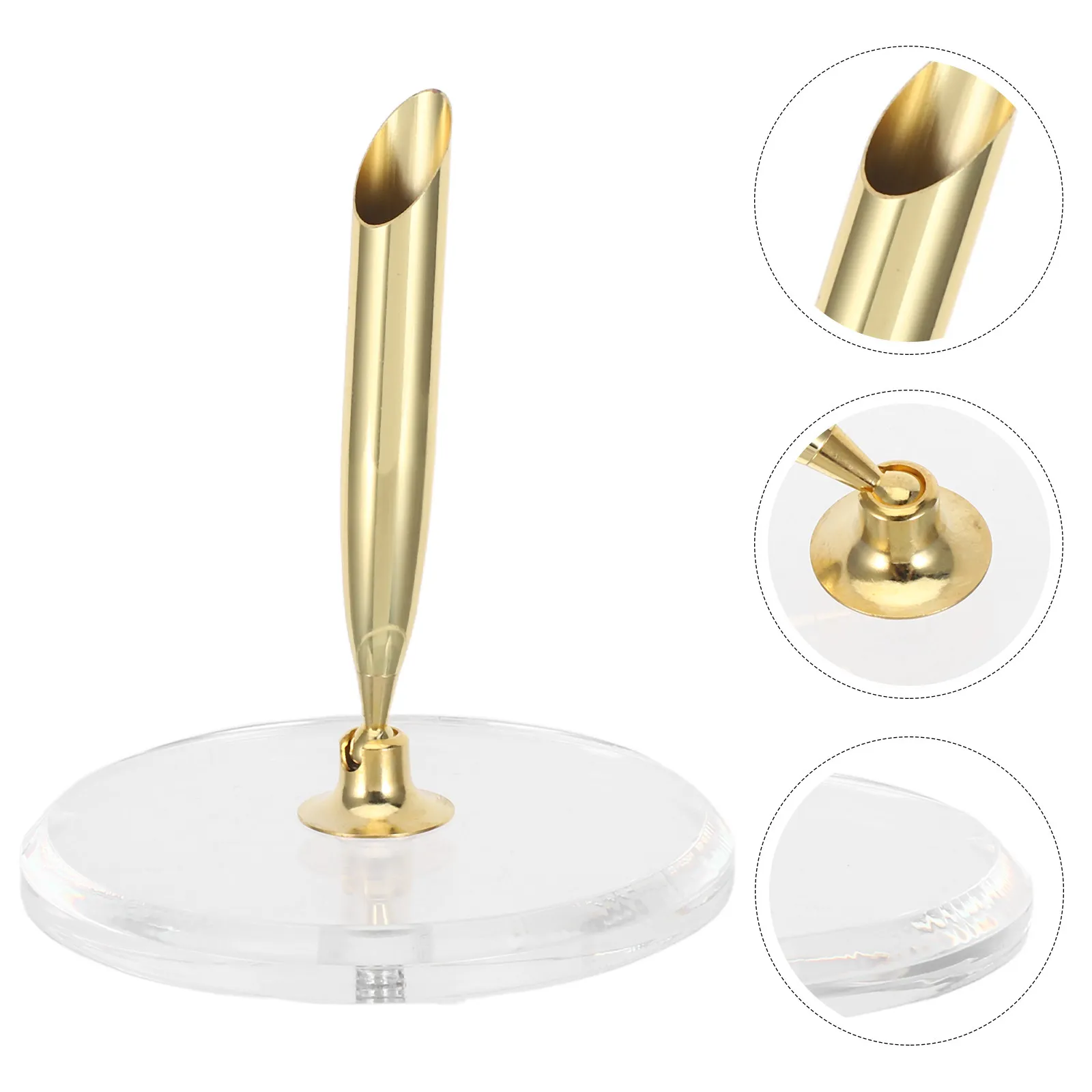 

Acrylic Pen Rest Holder for Desk Minimalist Fountain Pen Display Insert Single Hole Stand Organized Stationery Holder for Office