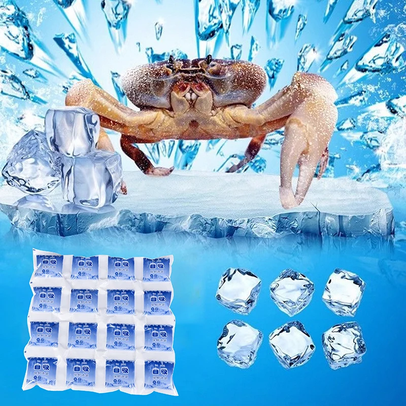 Absorbent Ice Packs Reusable Self Priming Ice Icing Packs Cold Compressed Beverages Chilled Food Preservation Gel Dry Ice Packs