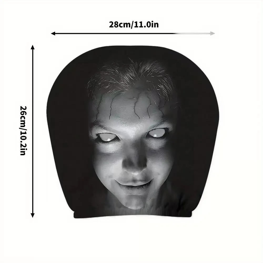 4/1 Stück Auto-Kopfstützenbezüge Universell Elastisch Passend Horror-Thema Totenkopf-Design Lustige Verspielte Sitzschoner Auto-Zubehör – Detail 2