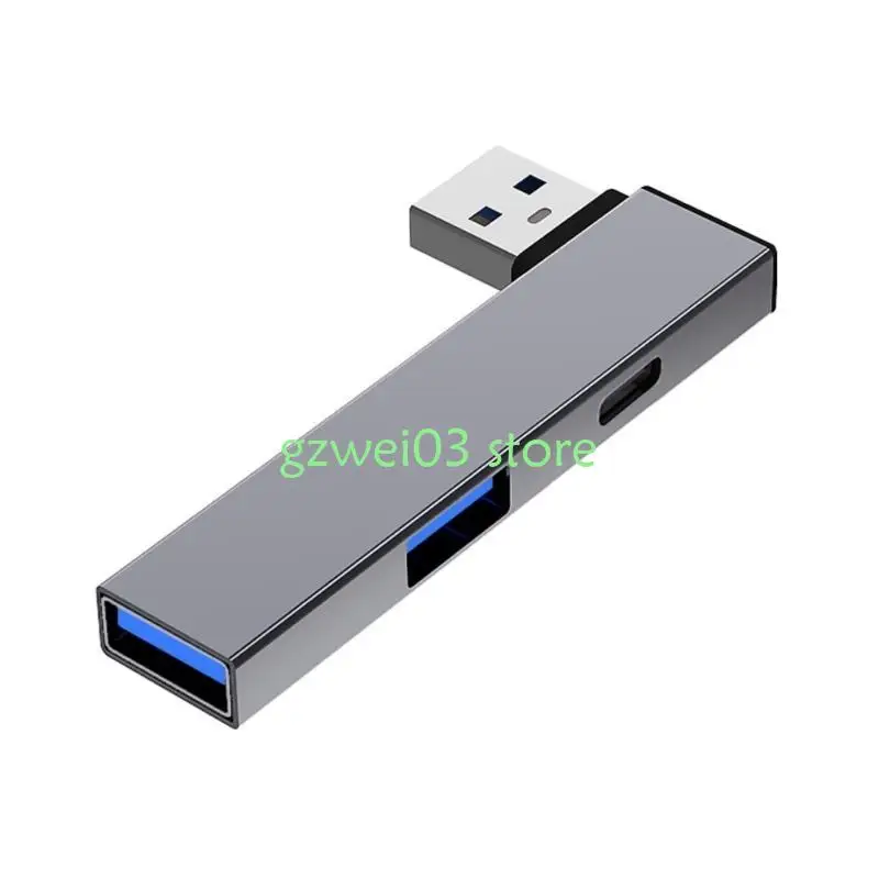 Y8AC alumínio USB3.0 Hub USB Splitter Extender USB USB para Tipo C+USB3.0+Usb2.0 Adaptador cubo porta para conectividade