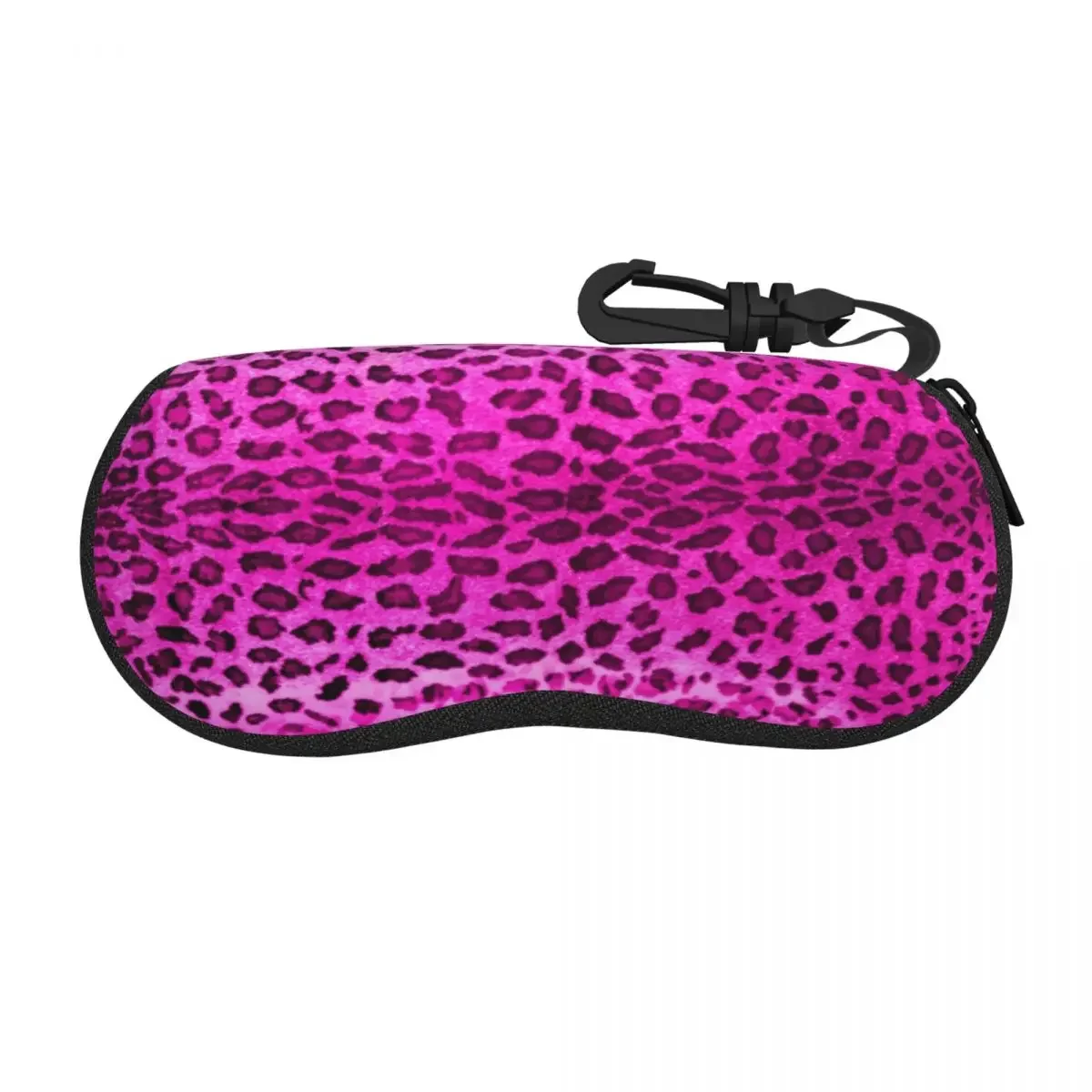 Custom Pink Leopard Eyeglasses Cases Wiht Zipper Glasses Pouch Rubber Ultra Light Soft Neoprene Eyewear Storage Bag