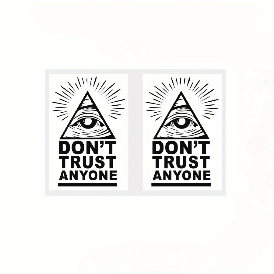 สติกเกอร์ All-Seeing Eye'Don't Trust Anyone' สติกเกอร์ไวนิลกันน้ำมีสไตล์ สติกเกอร์ที่ไม่เหมือนใครสำหรับแล็ปท็อป รถยนต์ ตกแต่งทันสมัยในชีวิตประจำวัน