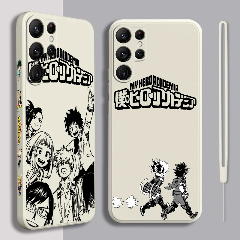 J-JoJo B-Bizarre Adventure Cartoon Liquid Left Rope For Samsung Galaxy S24 S23 S22 S21 S20 FE S10 Ultra Plus Lite 5G Cover TPU