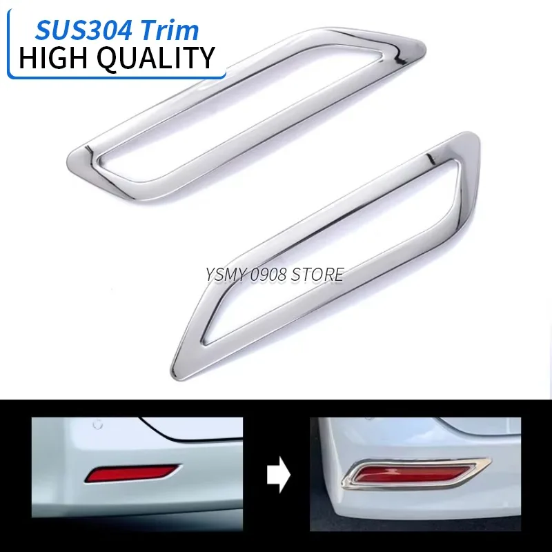 2 Pieces Stainless Steel Chrome Rear Reflector Garnish Trim for Toyota Noah 90 2022 2023 Car Exterior Accessories