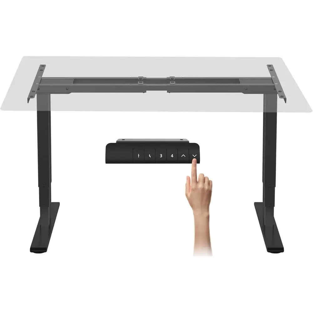 

Черный электрический регулируемый по высоте стол с двумя моторами и 3-ступенчатой регулировкой