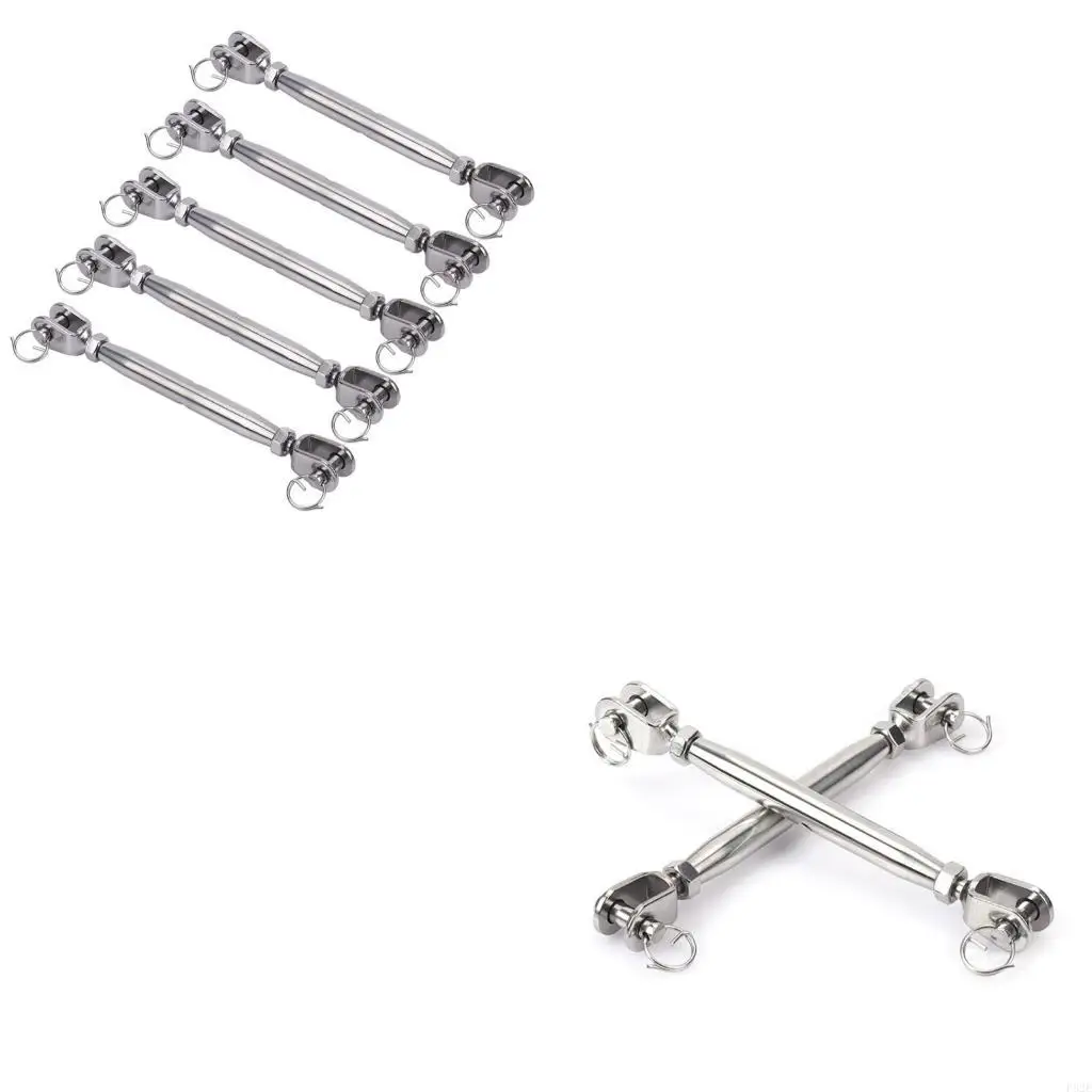 

P82E 5pcs нержавеющая сталь M6 Jaw and Jaw Therpuckle для натяжения веревки или кабеля, крепкого и погодного доказательства